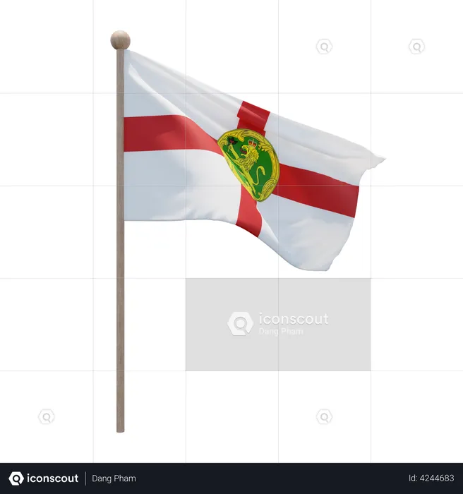 Alderney Flagpole Flag 3D Flag