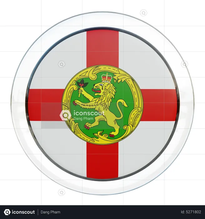 Runde Flagge von Alderney Flag 3D Icon