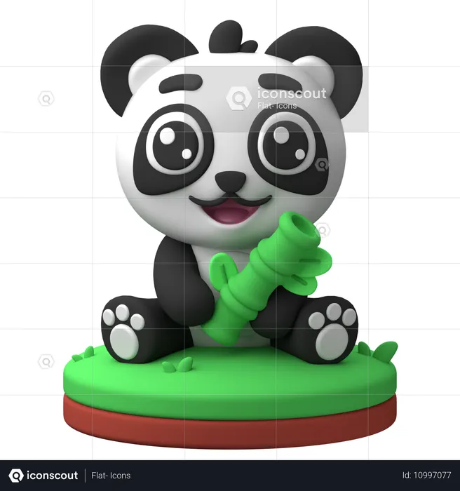 Panda alegre  3D Icon