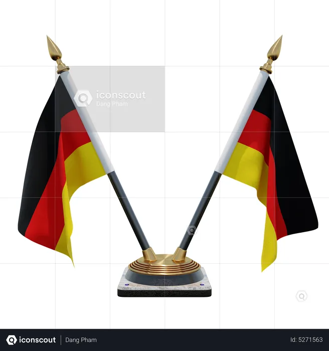 Suporte de bandeira de mesa duplo (V) da Alemanha Flag 3D Icon
