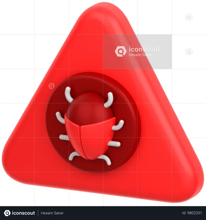 Alert Bug  3D Icon