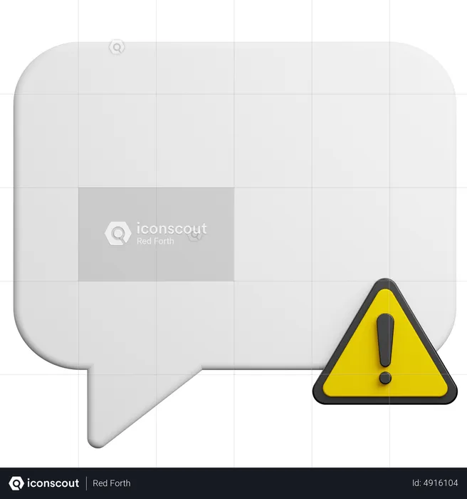 Alert Chat  3D Icon
