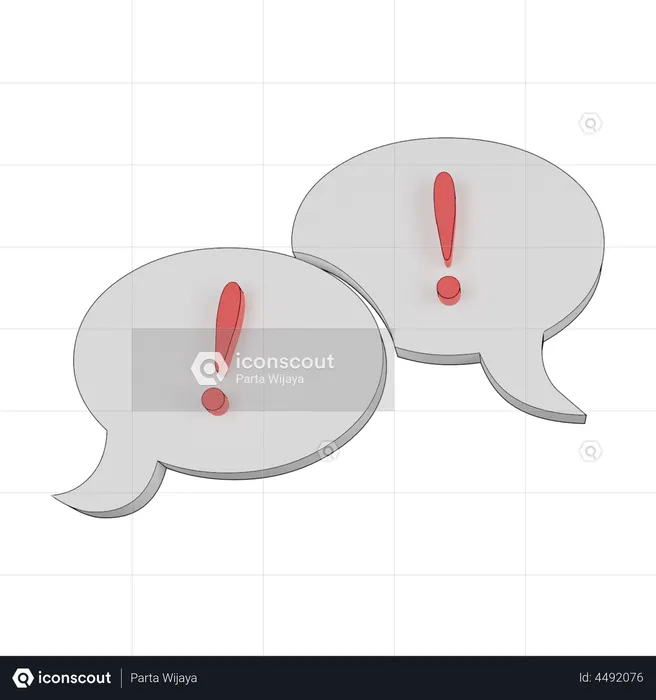 Alert Chat Bubble  3D Illustration