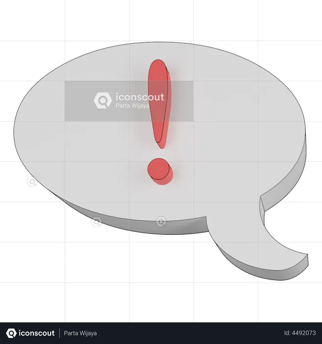 Alert Chat Bubble  3D Illustration