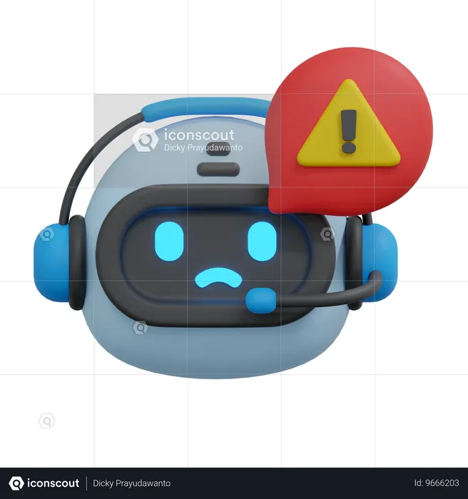 アラートチャットボット  3D Icon