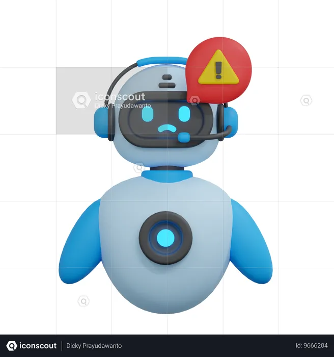 Alert chatbot  3D Icon