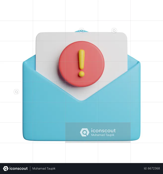 Alert Email  3D Icon