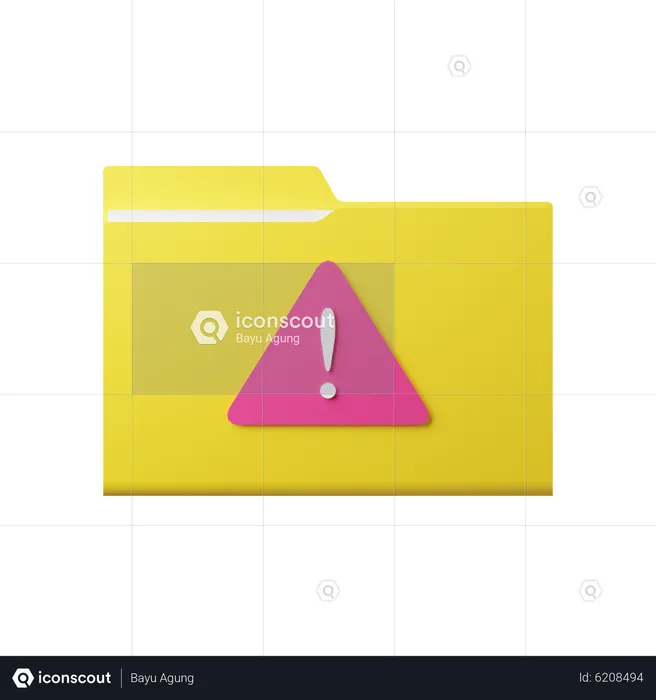 Alert Folder  3D Icon