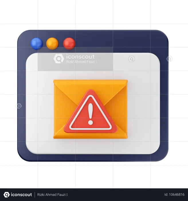 Alert Mail Message  3D Icon