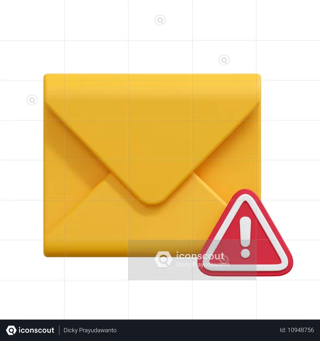 Alert Mail Message  3D Icon