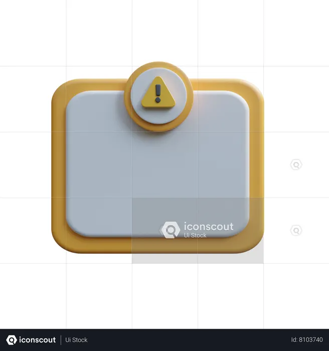 Alert Message  3D Icon