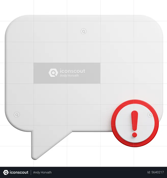 Alert Message  3D Icon