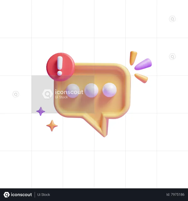 Alert Message  3D Icon