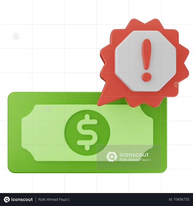 Alert Money  3D Icon