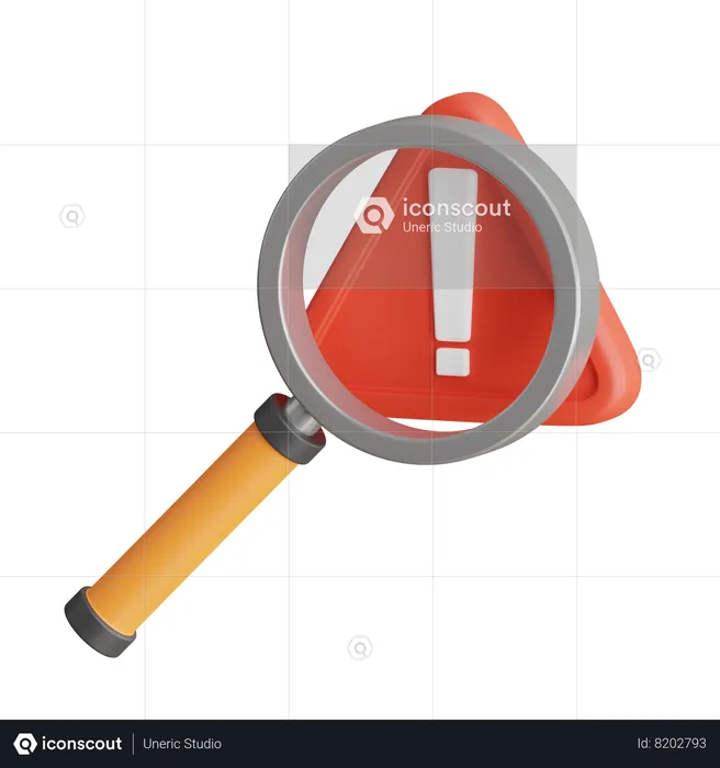 Alert Search  3D Icon