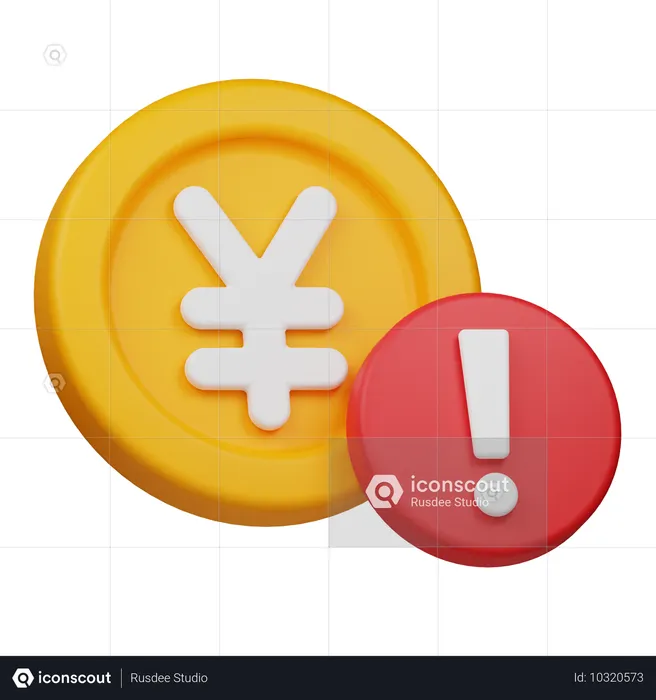 Alert Yen Coin  3D Icon