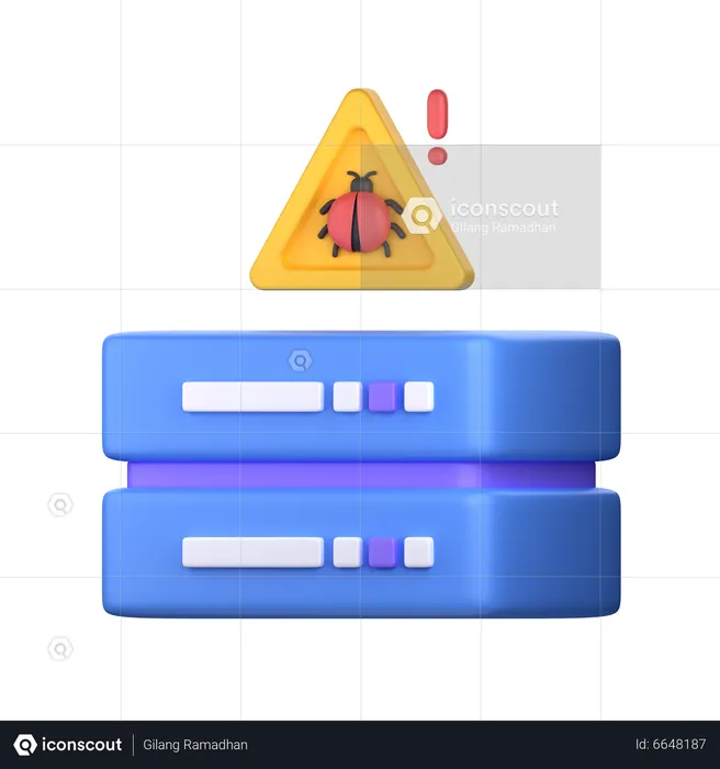 Alerta de advertencia de base de datos  3D Icon