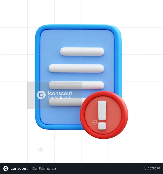 Alerta de archivo  3D Icon