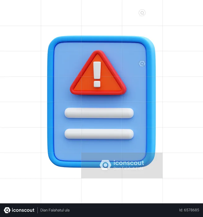 Alerta de arquivo  3D Icon