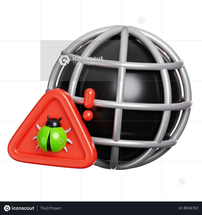 Alerta de aviso da Internet  3D Icon