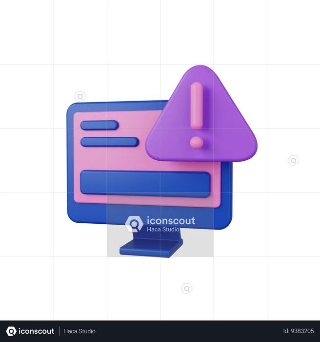 Alerta de computador  3D Icon