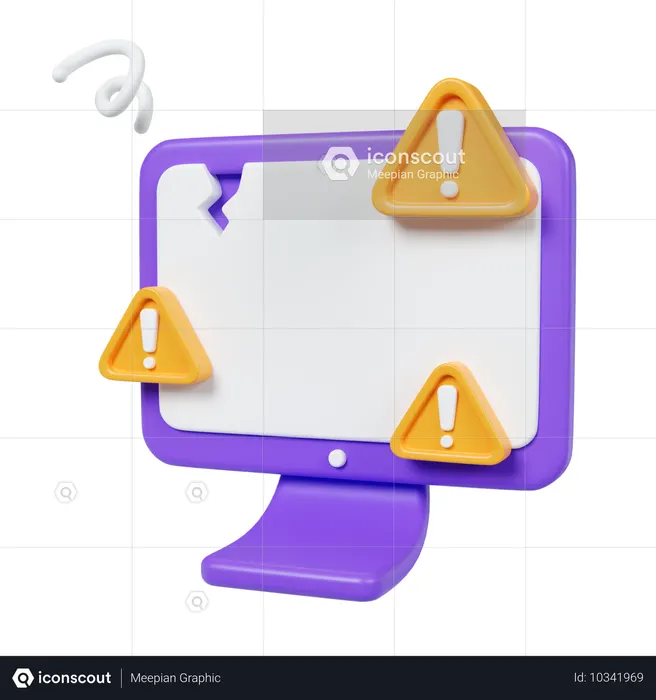 Alerta de computador  3D Icon