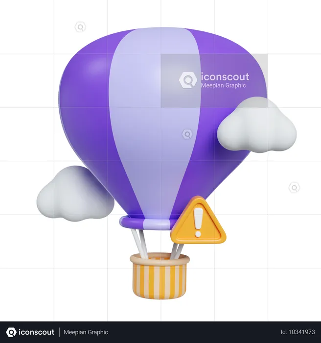 Alerta de globo aerostático  3D Icon