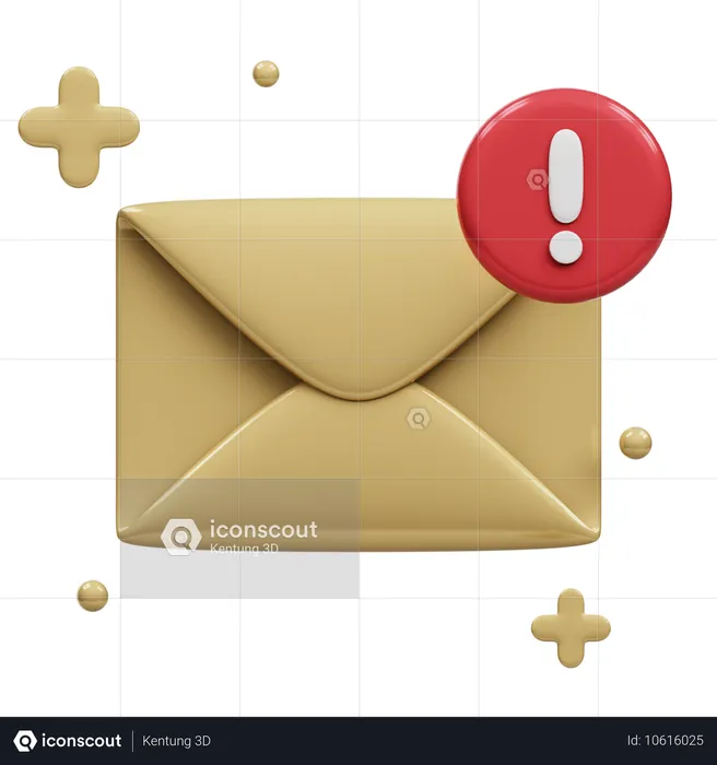 Alerta de notificación por correo electrónico  3D Icon