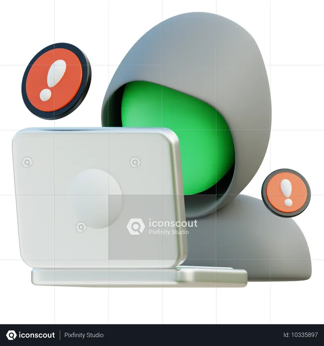 Alerta de segurança cibernética  3D Icon