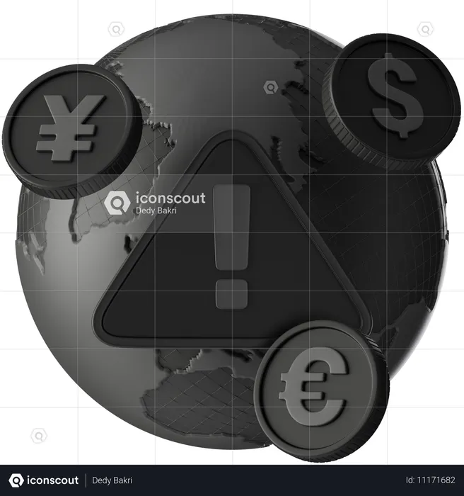 Alerta econômico global  3D Icon