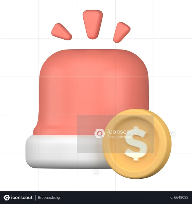 Alerta financeiro  3D Icon