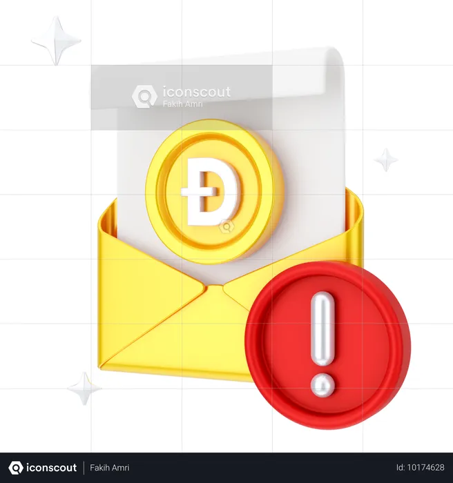 Correo electrónico de alerta financiera  3D Icon