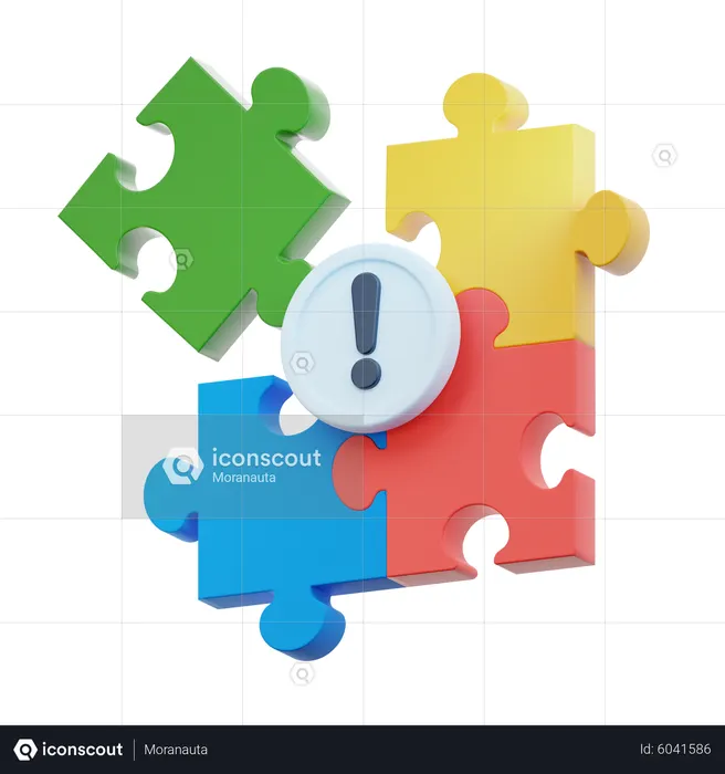 Alerta de quebra-cabeça  3D Icon