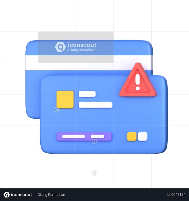 Alerte d'avertissement de paiement par carte  3D Icon