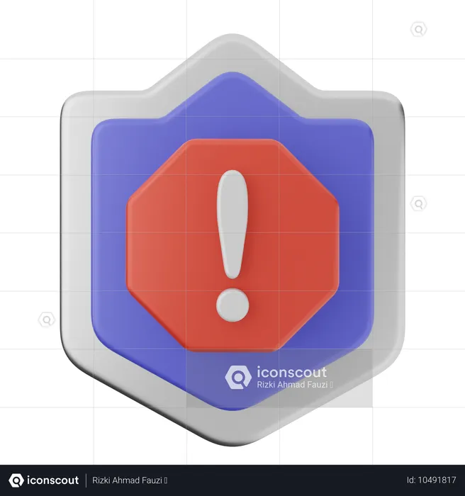 Protection de bouclier d'alerte  3D Icon