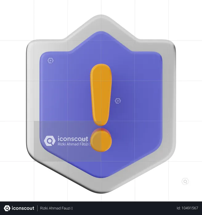 Protection de bouclier d'alerte  3D Icon