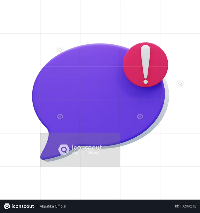 Bulle de discussion d'alerte  3D Icon