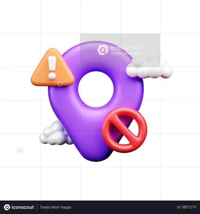 Alerte de localisation  3D Icon