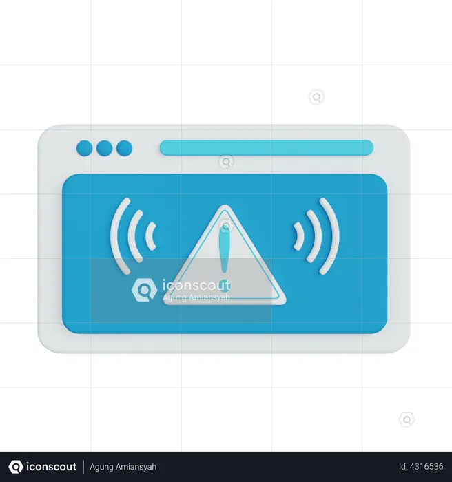 Alerte de sécurité du navigateur  3D Illustration