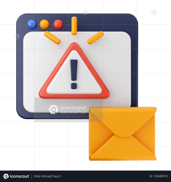 Message d'alerte par courrier électronique  3D Icon