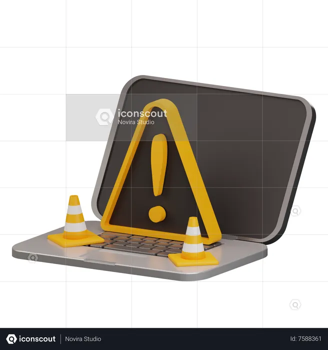 Alerte ordinateur portable  3D Icon