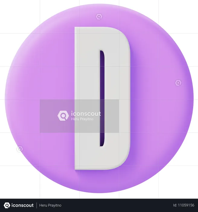 Alfabeto d  3D Icon