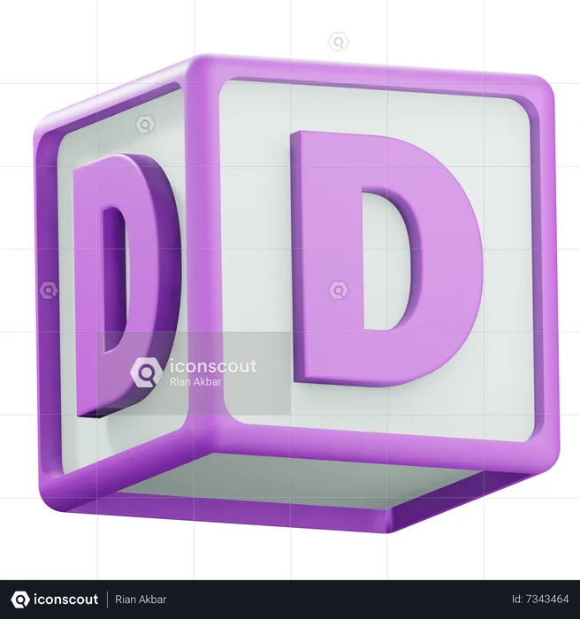 Alfabeto d  3D Icon