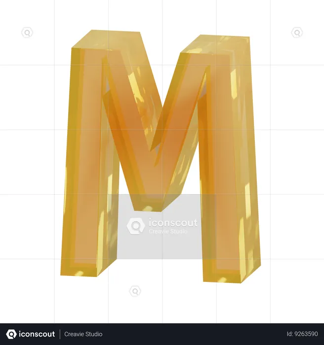 Alfabeto m  3D Icon