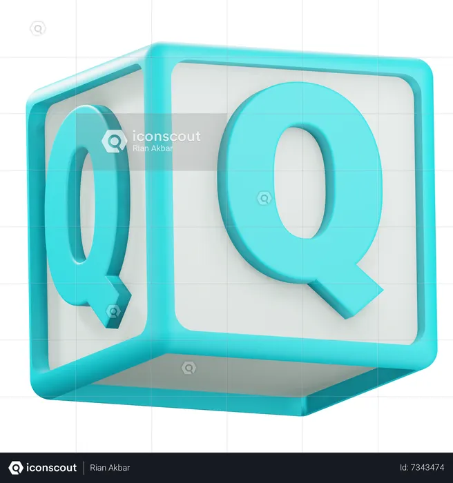 Alfabeto q  3D Icon