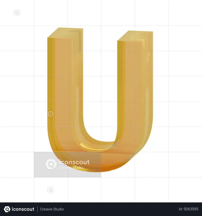 Alfabeto u  3D Icon