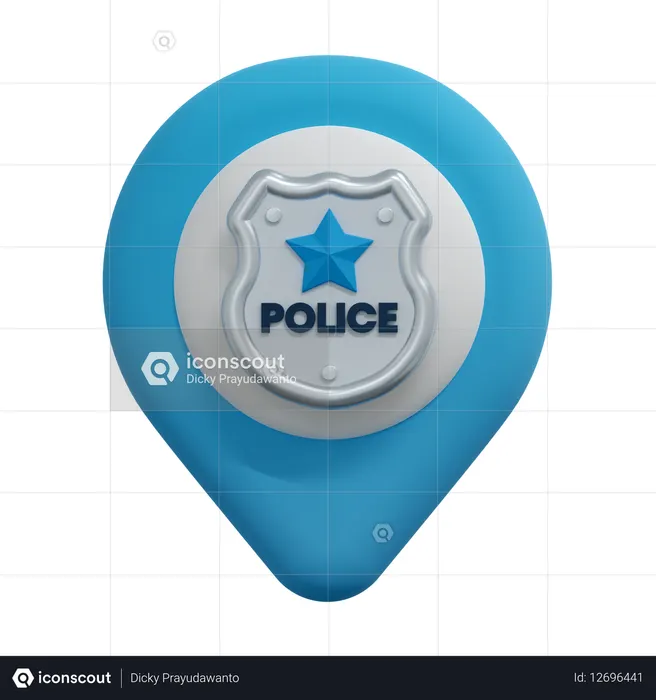 Alfinete de localização da polícia  3D Icon