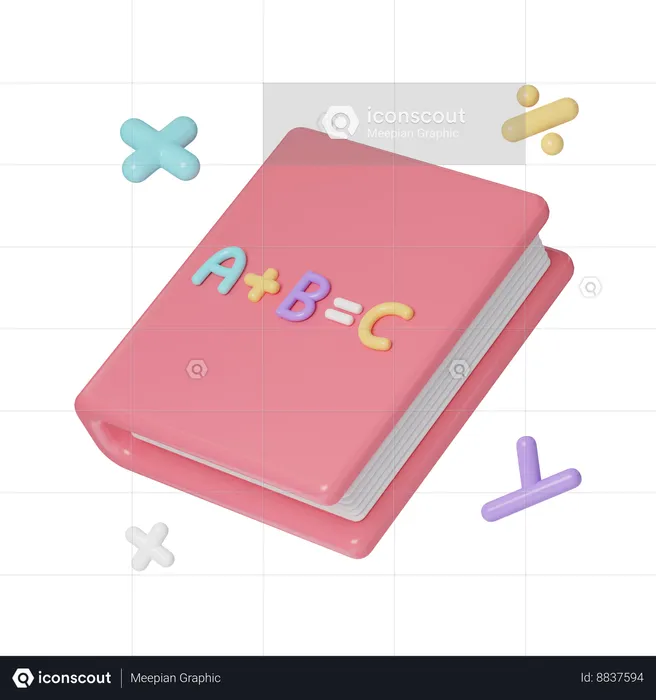 Algebra Book  3D Icon