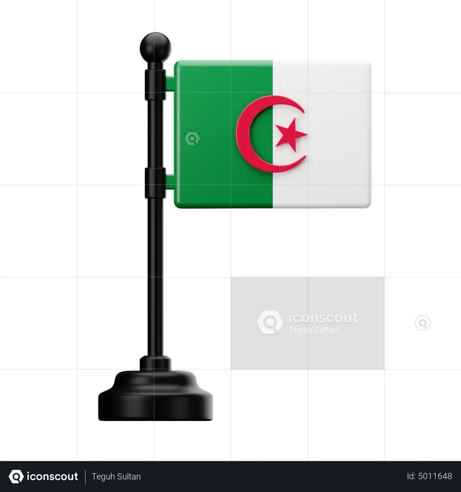 Algeria Flag Flag 3D Icon