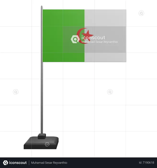 Algeria Flag Flag 3D Icon
